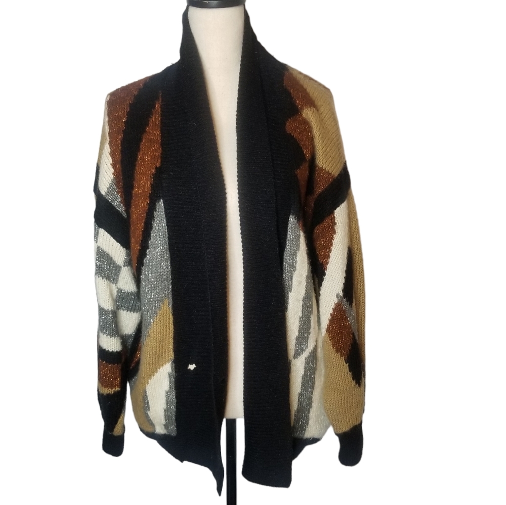 Vintage Bramble Lane Women's Animal Print Cardigan - Picture 3 of 9